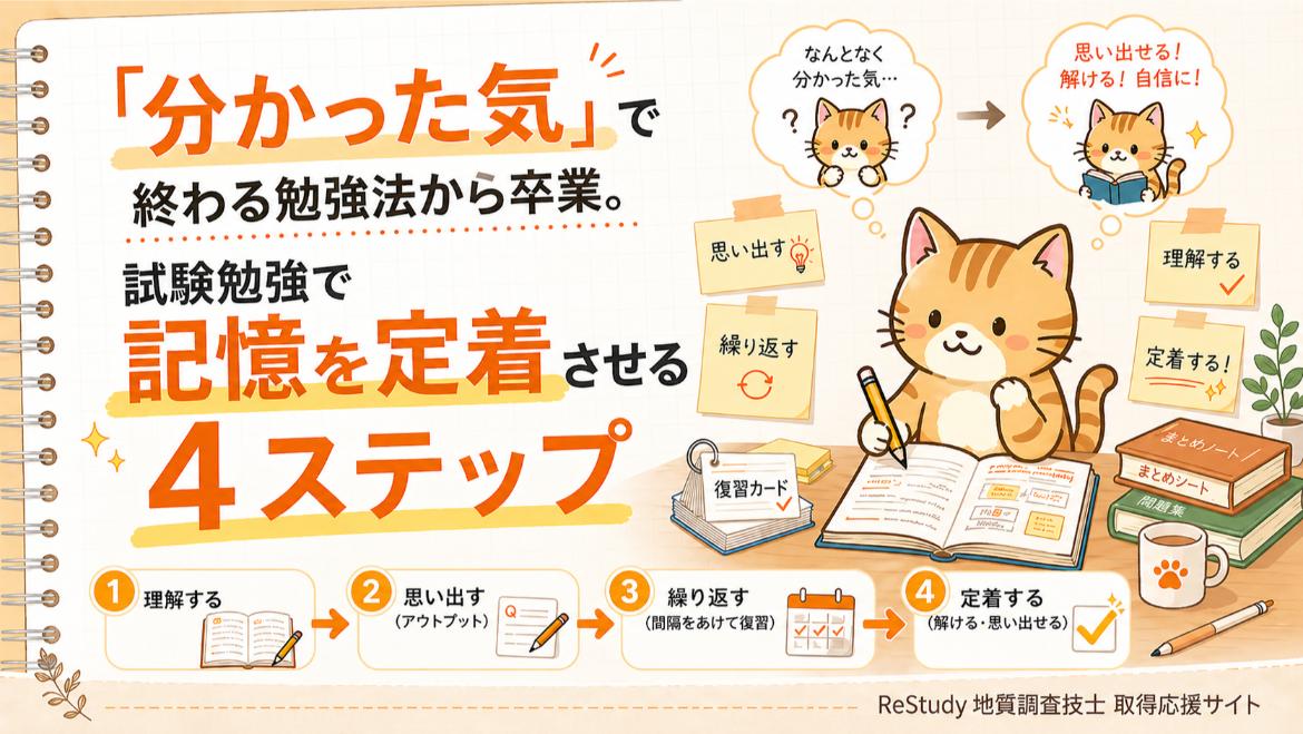 Restudy 「分かった気」で終わる勉強法から卒業。試験勉強で記憶を定着させる4ステップReStudy